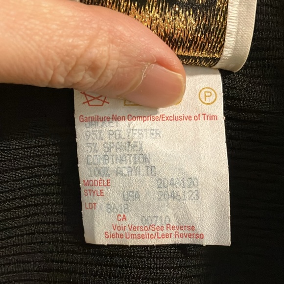 Joseph Ribkoff faux fur trim tailored cardigan blazer size US 10 - Picture 7 of 10